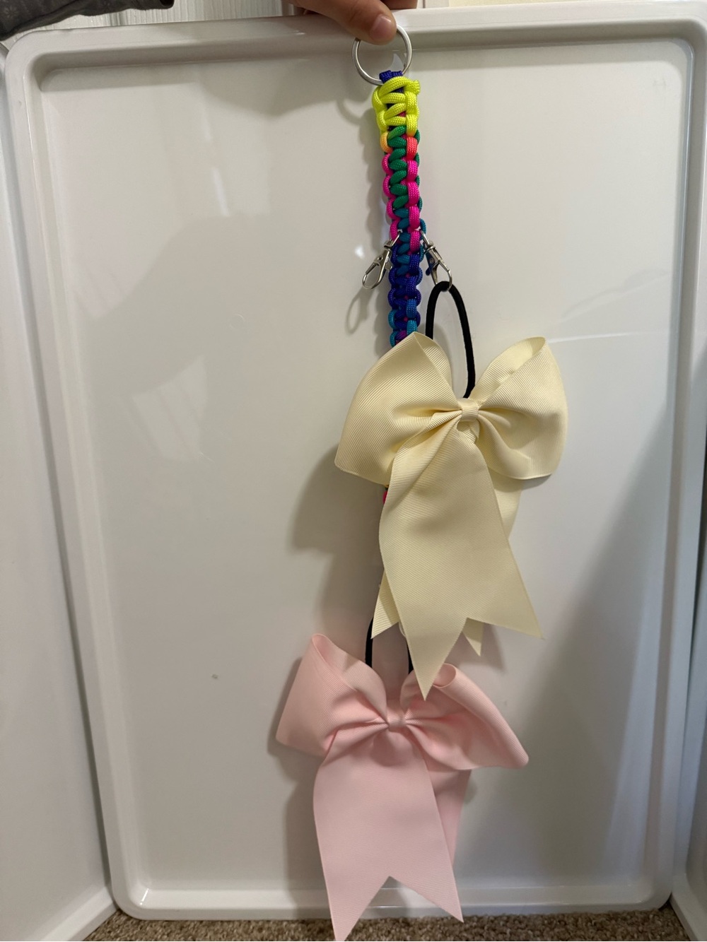Rainbow Braided Keychain for bow holder